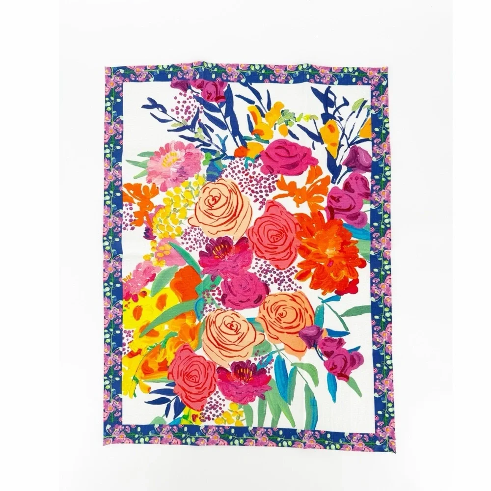 Anthropologie Dish Towel Bundle Spring Floral Rabbit Donut